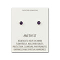 Amethyst Stud Earrings with Quote Card