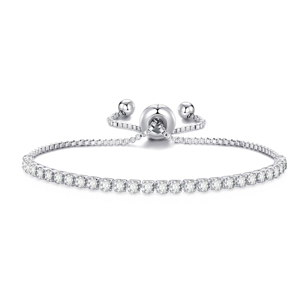 April Birthstone Friendship Slider Bracelet with Diamond Zircondia® Crystals