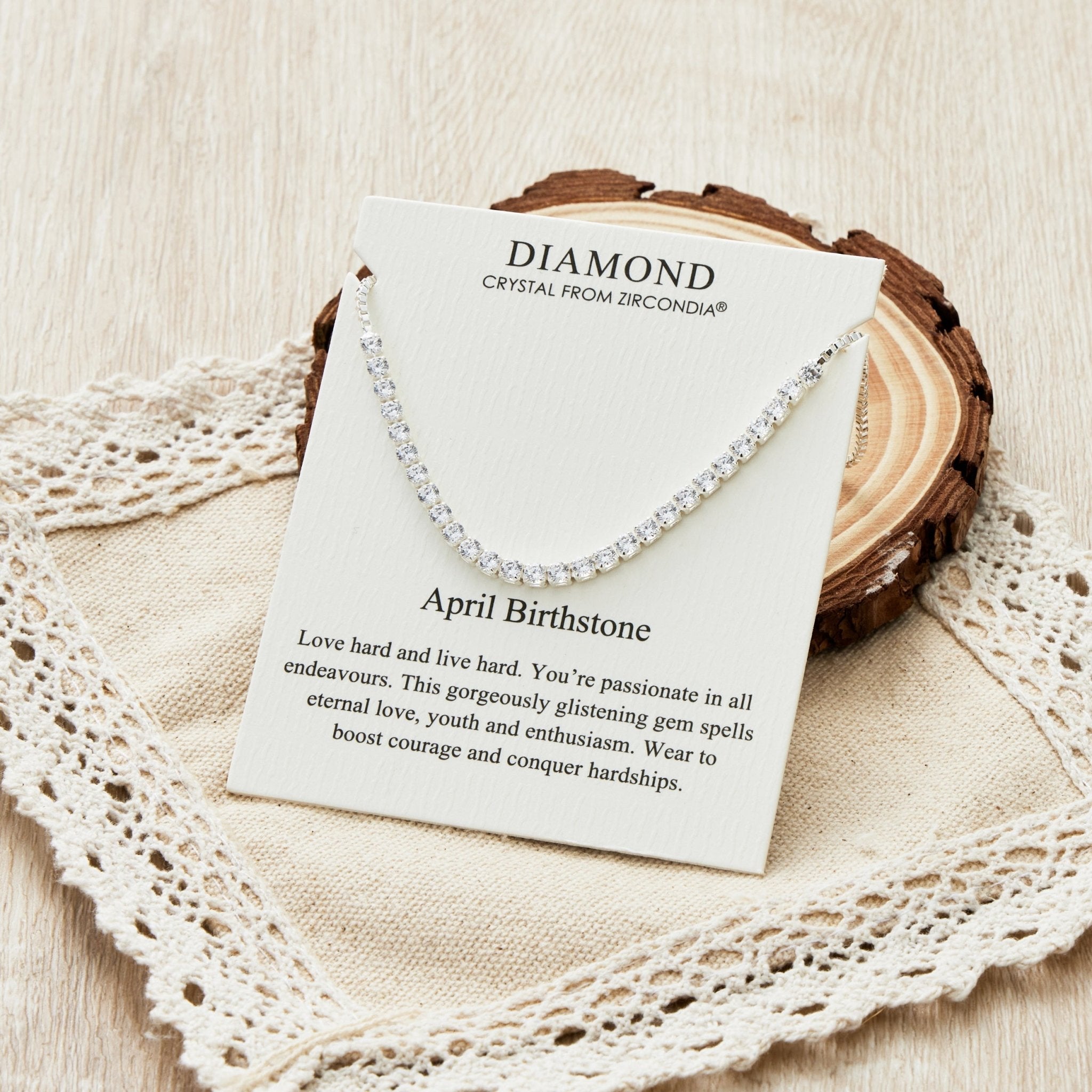 April Birthstone Friendship Slider Bracelet with Diamond Zircondia® Crystals