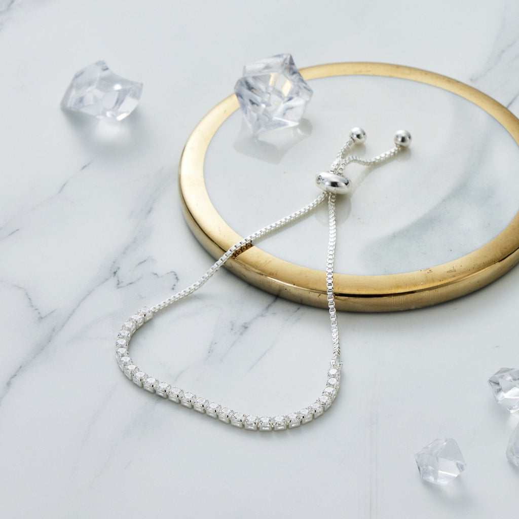 April Birthstone Friendship Slider Bracelet with Diamond Zircondia® Crystals