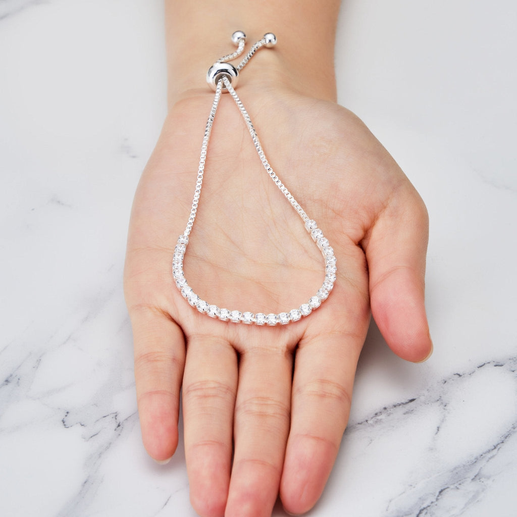 April Birthstone Friendship Slider Bracelet with Diamond Zircondia® Crystals