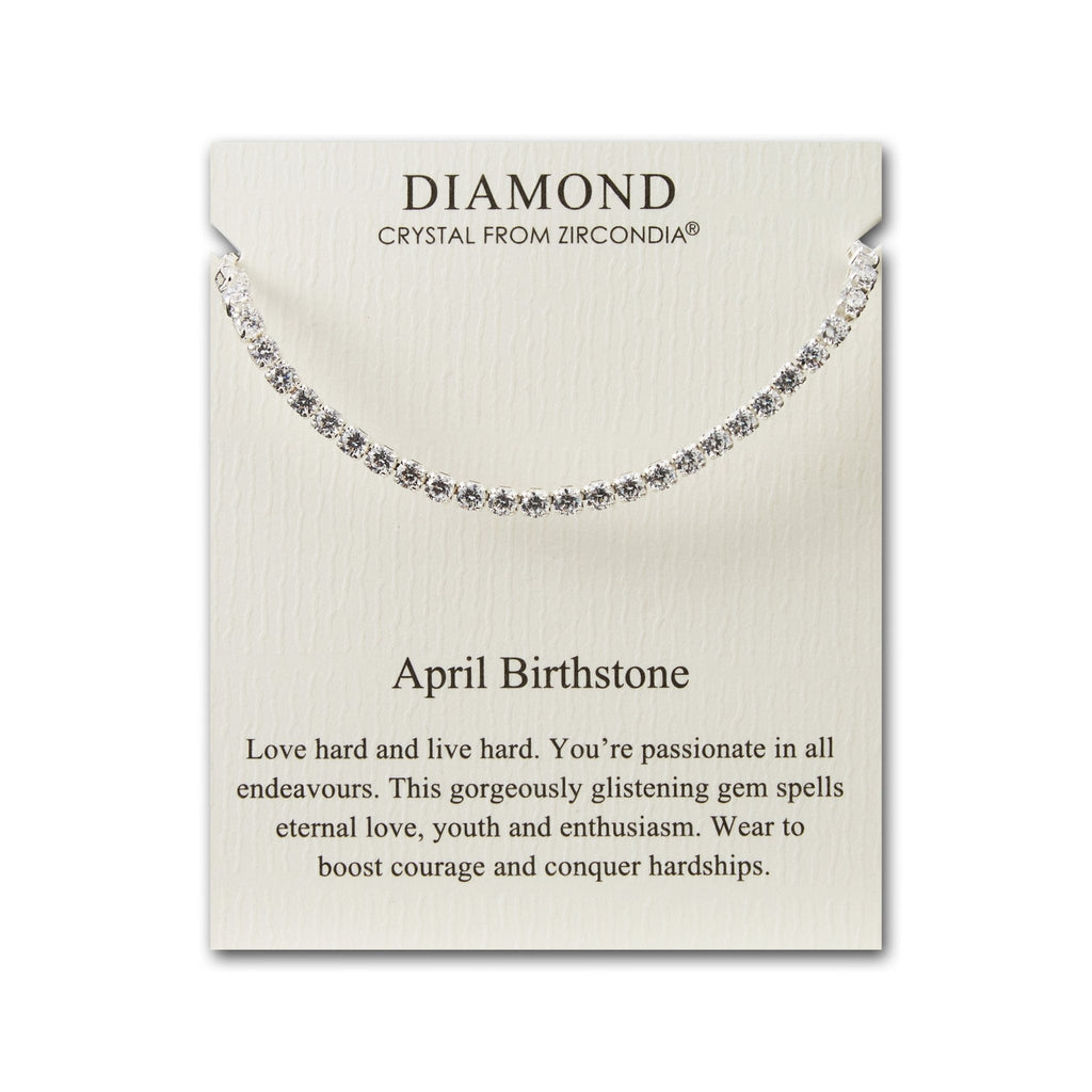 April Birthstone Friendship Slider Bracelet with Diamond Zircondia® Crystals