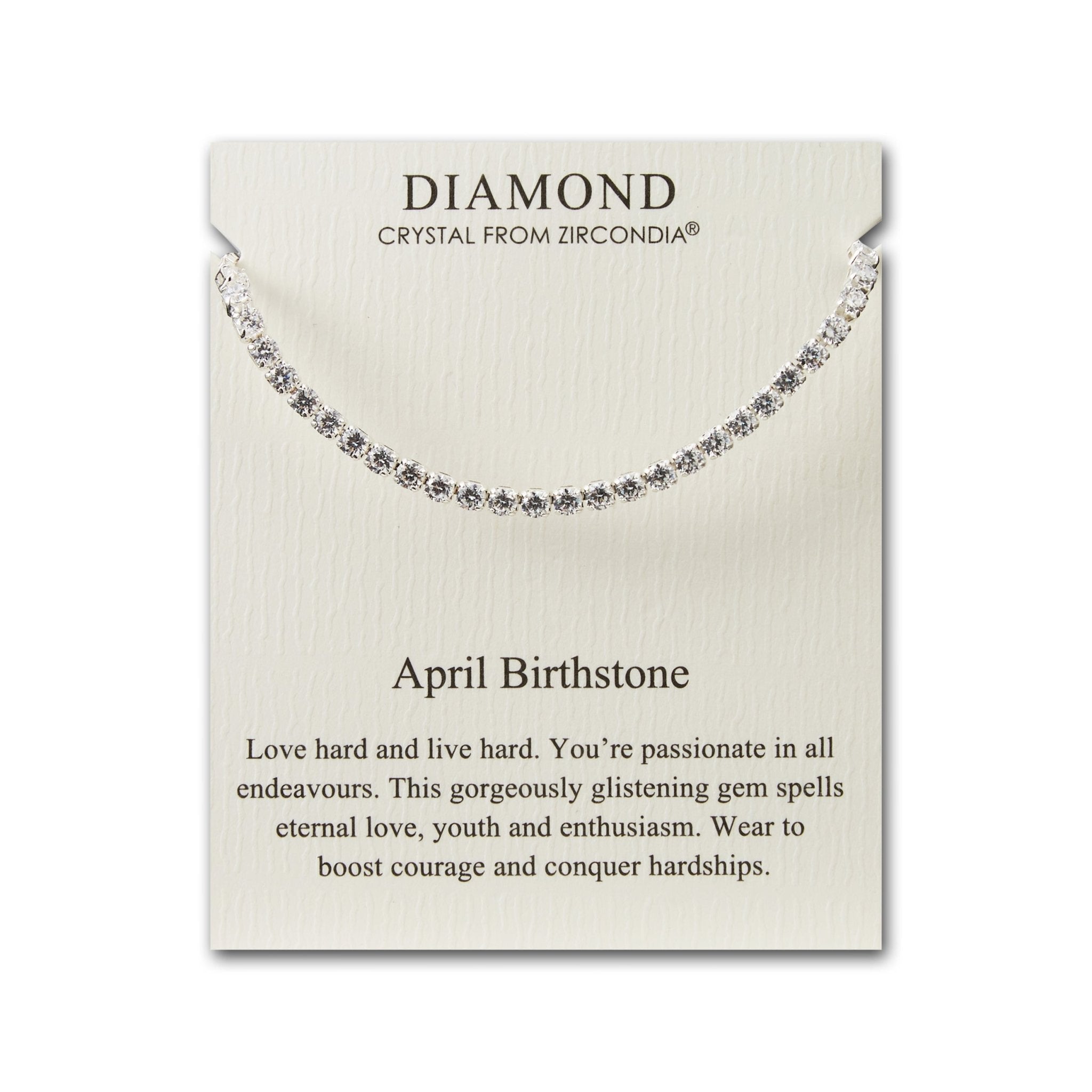 April Birthstone Friendship Slider Bracelet with Diamond Zircondia® Crystals