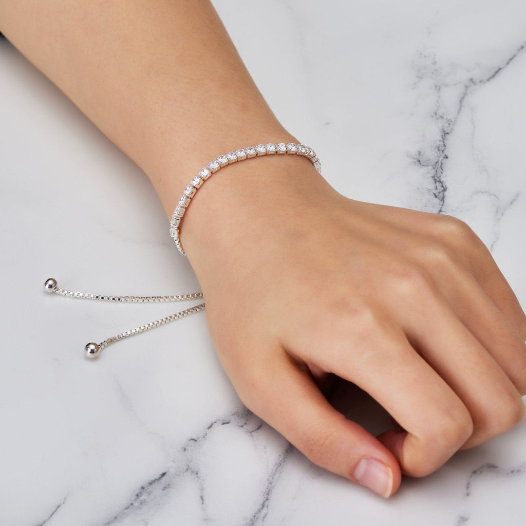 April Birthstone Friendship Slider Bracelet with Diamond Zircondia® Crystals
