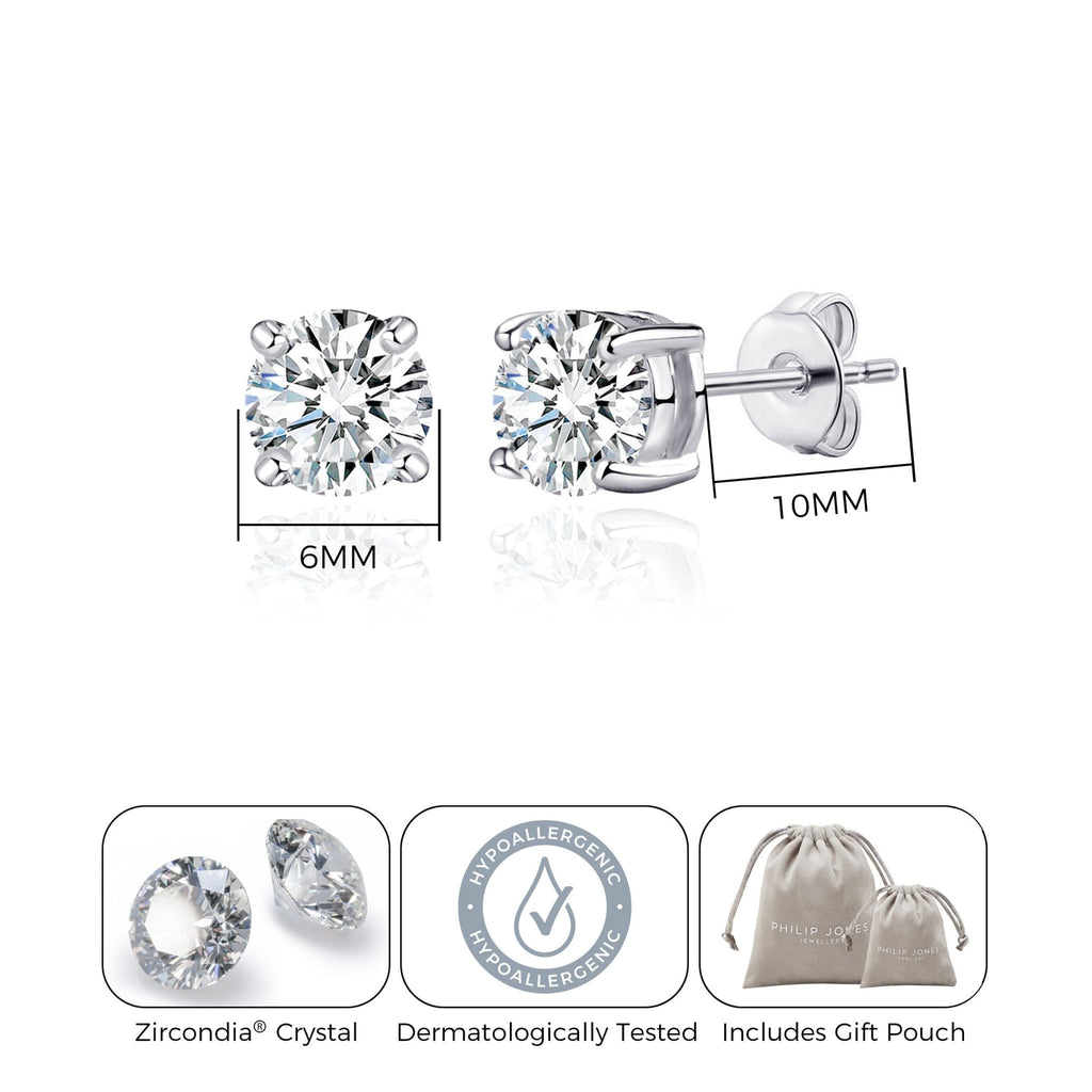 April (Diamond) Birthstone Earrings Created with Zircondia® Crystals