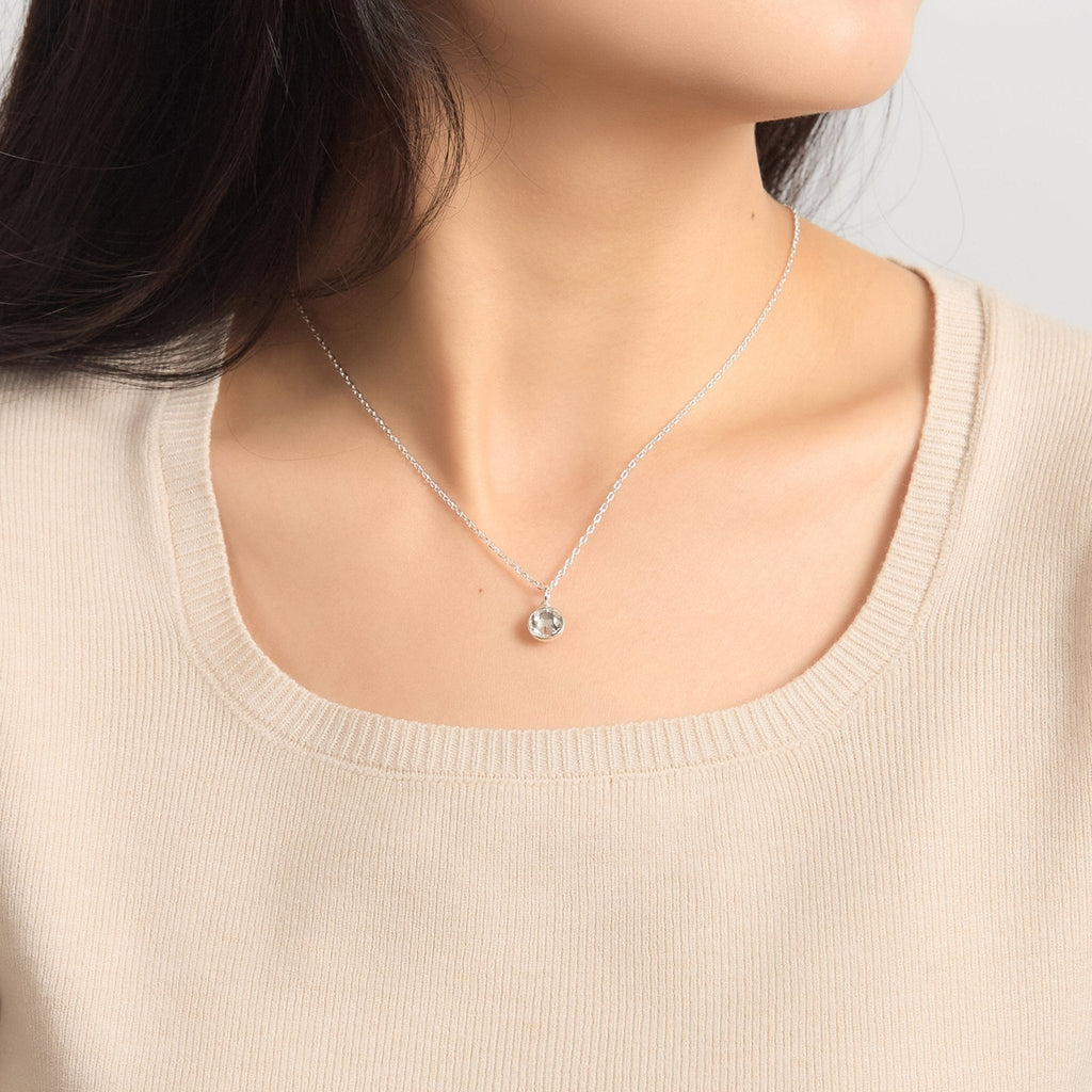 April (Diamond) Birthstone Necklace Created with Zircondia® Crystals
