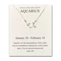 Aquarius Star Sign Zodiac Constellation Necklace and Quote Card with Zircondia® Crystals