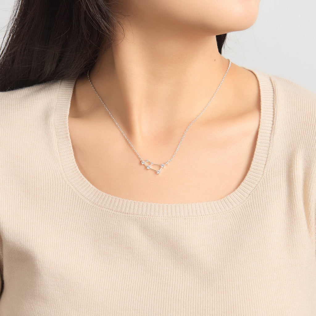 Aries Star Sign Zodiac Constellation Necklace and Quote Card with Zircondia® Crystals