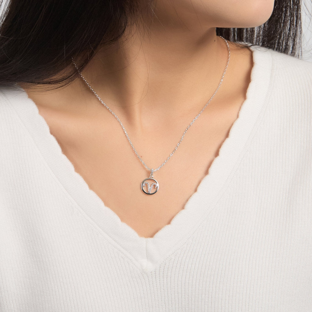Aries Star Sign Zodiac Necklace and Quote Card with Zircondia® Crystals