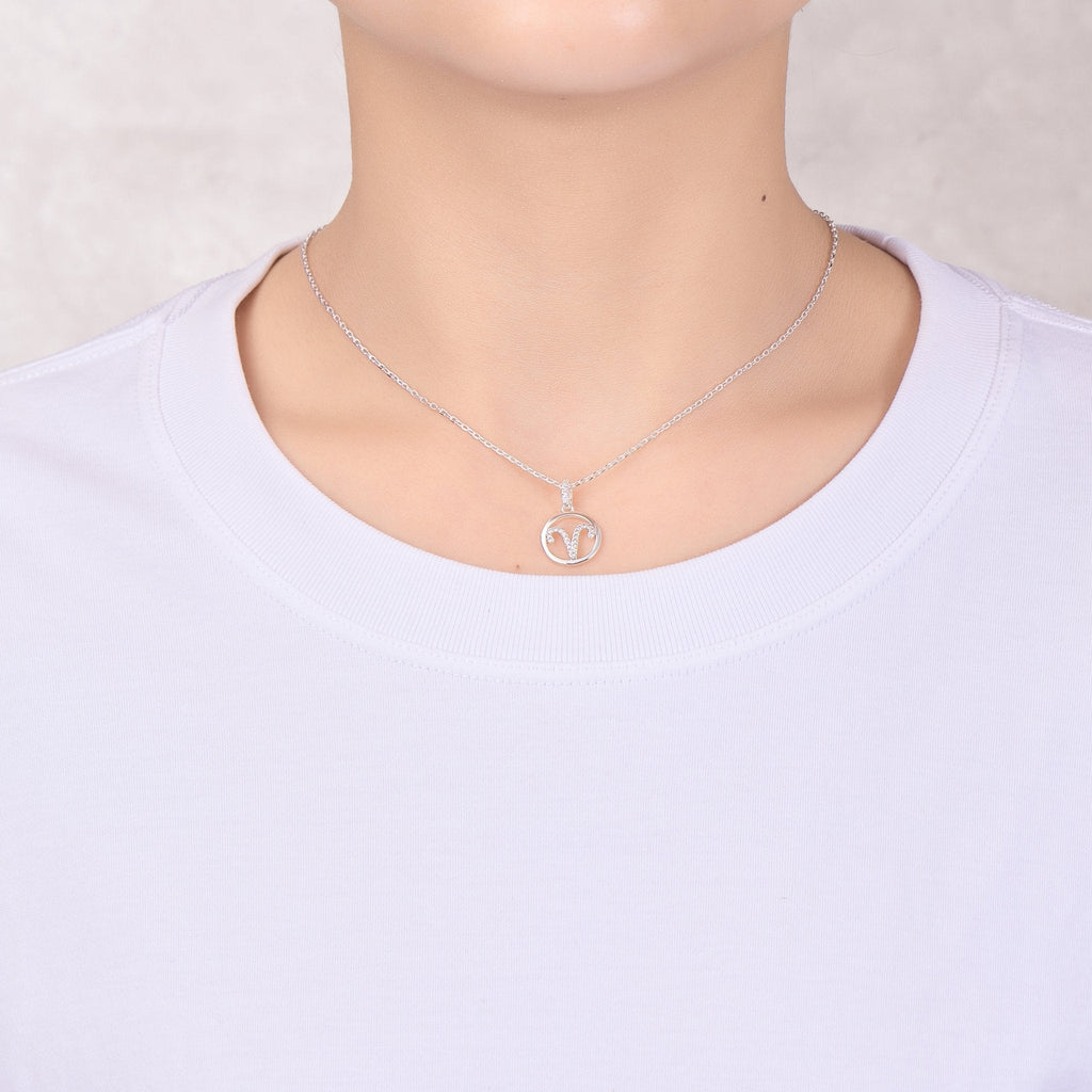Aries Star Sign Zodiac Necklace and Quote Card with Zircondia® Crystals