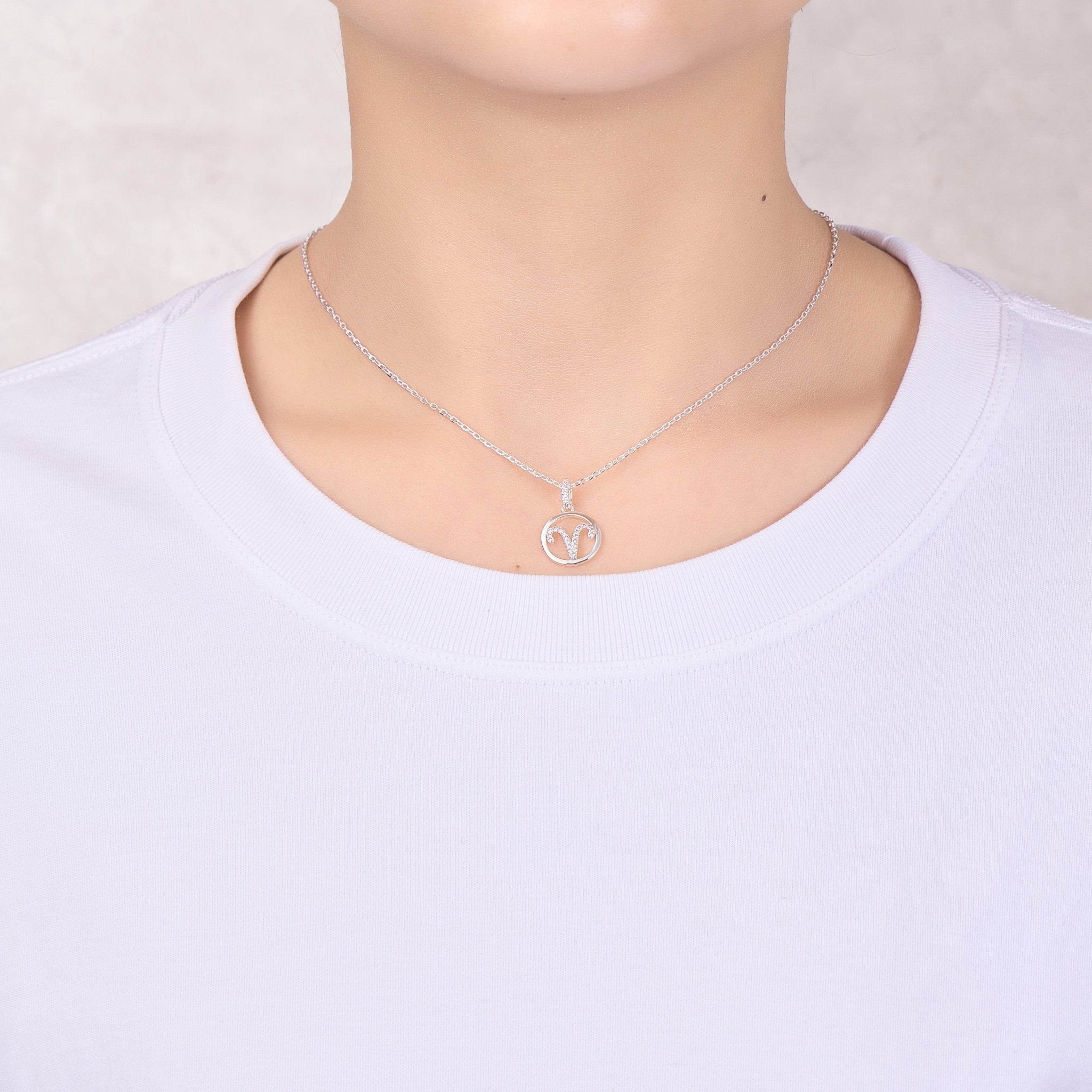 Aries Star Sign Zodiac Necklace and Quote Card with Zircondia® Crystals