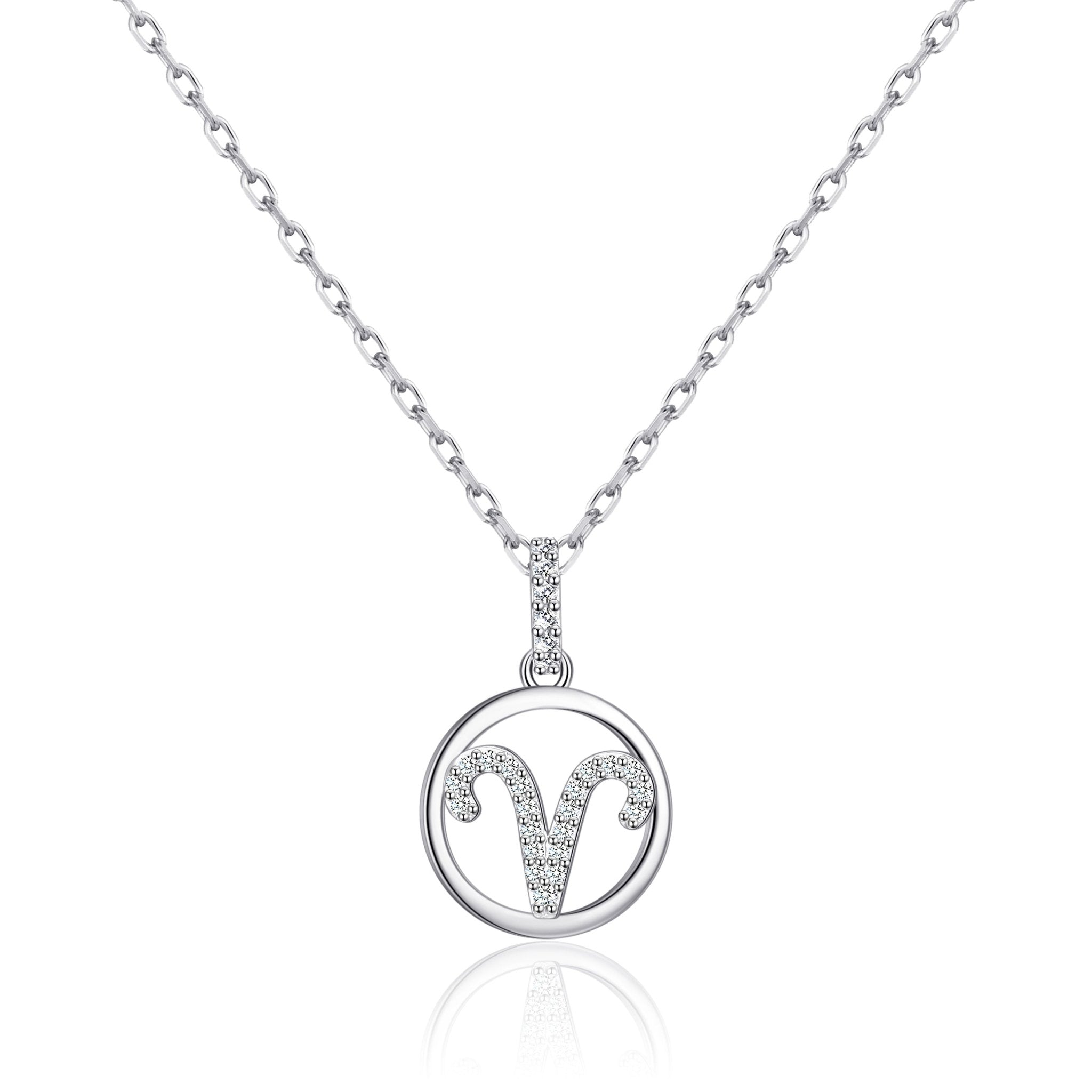 Aries Star Sign Zodiac Necklace and Quote Card with Zircondia® Crystals