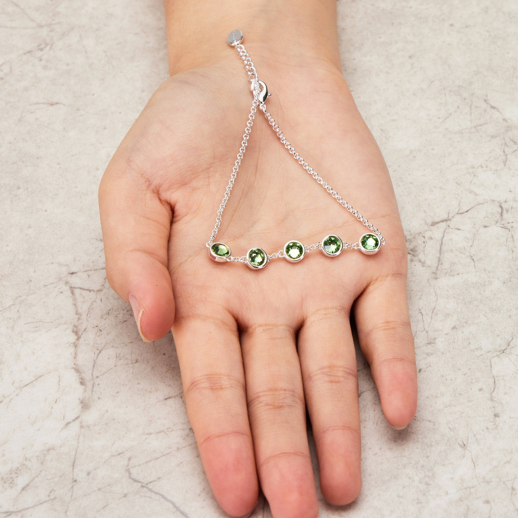 August Birthstone Bracelet Created with Peridot Zircondia® Crystals
