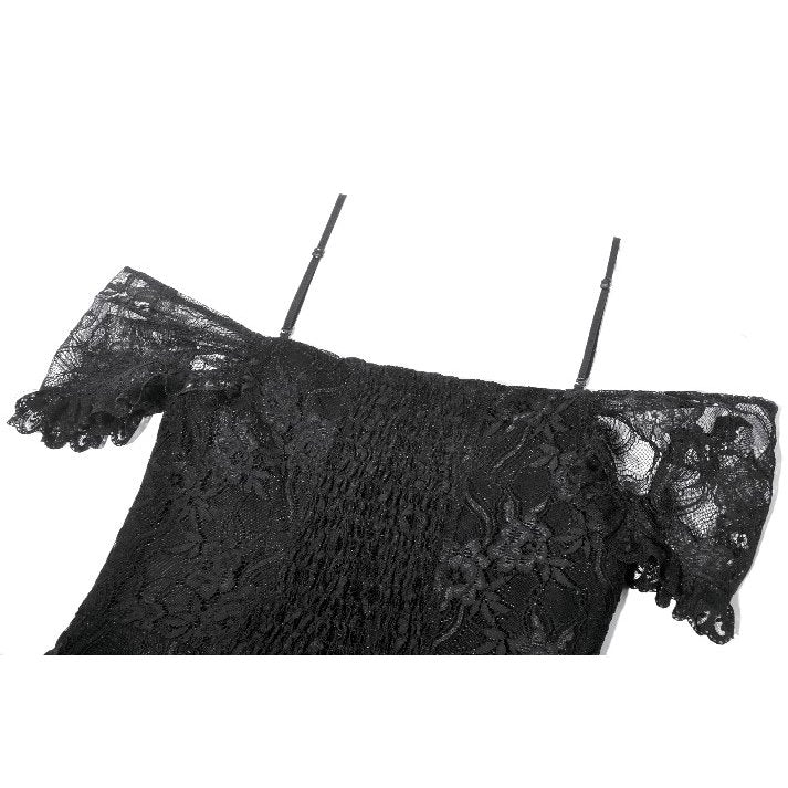 Dark in Love Romantic Gothic Lace Layered High-Low Dress