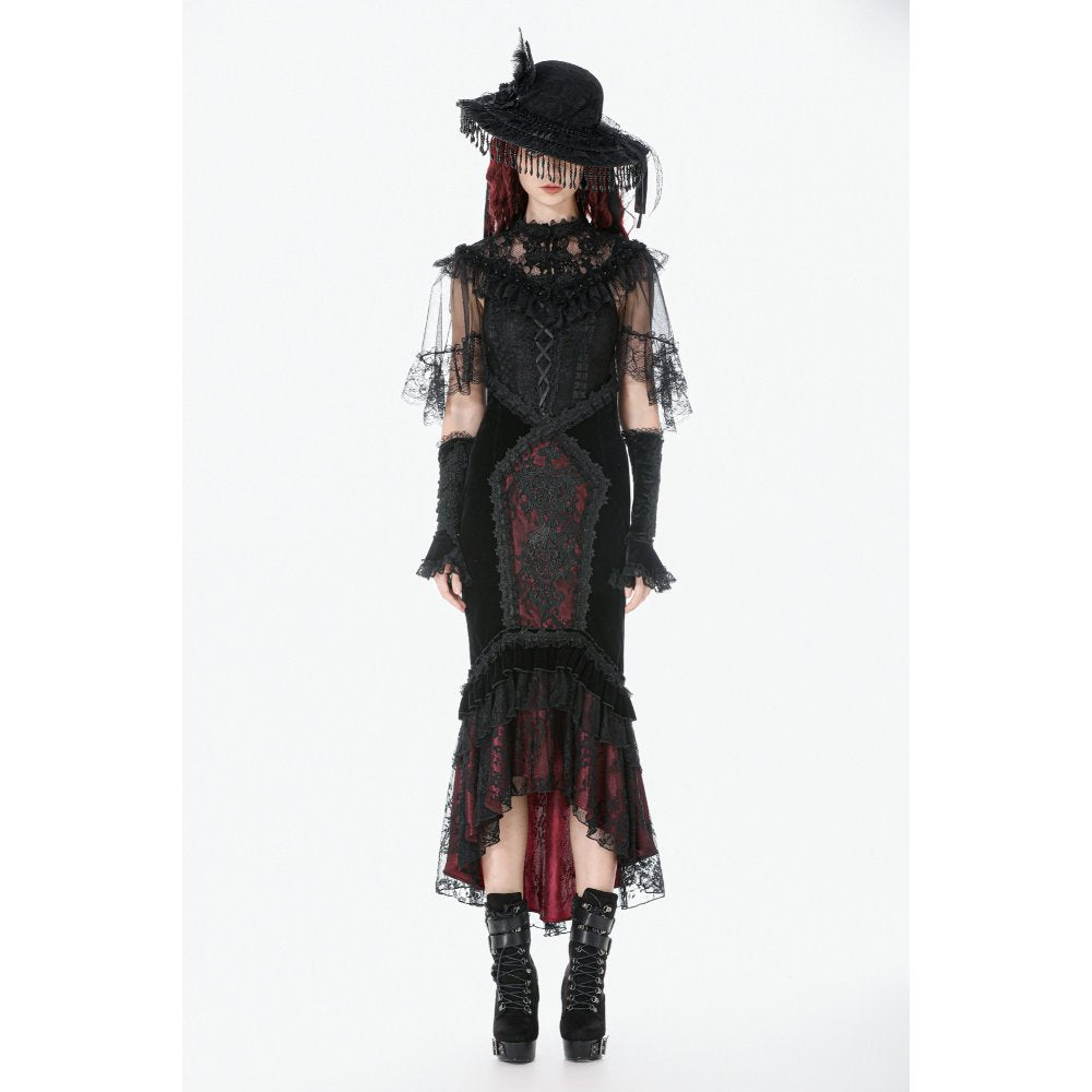 Dark in Love Gothic Elegant Velvet Mermaid Skirt