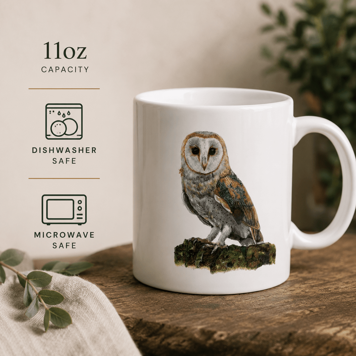 Barn Owl Mug – British Wildlife Art