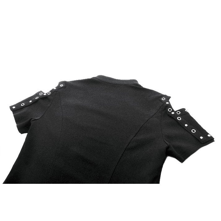 Dark in Love Seraphine Lace Off-Shoulder Goth Top in Black
