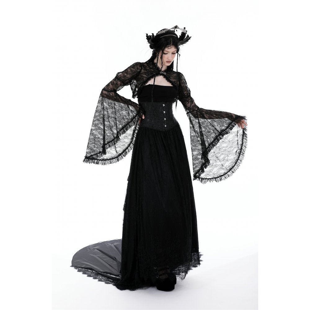 Dark in Love Belladonna Lace Bell Sleeve Goth Shrug
