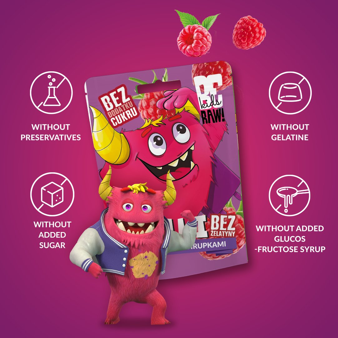 Kids Jelly Beans - Raspberry with Crisps 35g