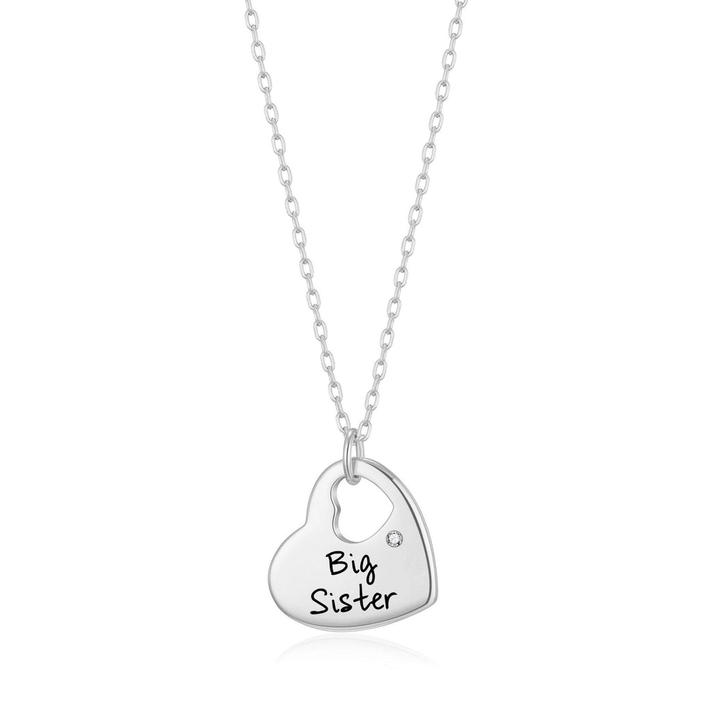 Big Sister Heart Necklace Created with Zircondia® Crystals
