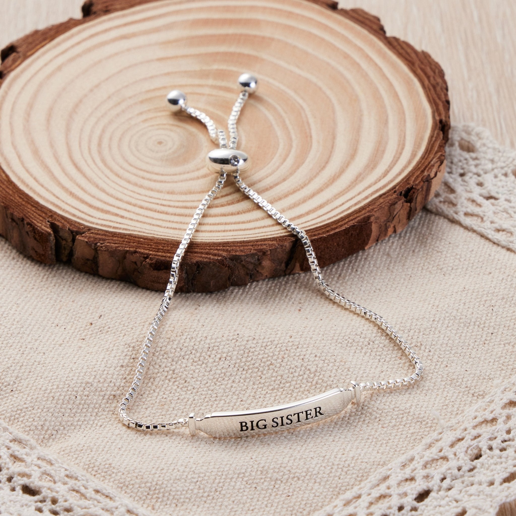Big Sister ID Friendship Slider Bracelet Created with Zircondia® Crystals