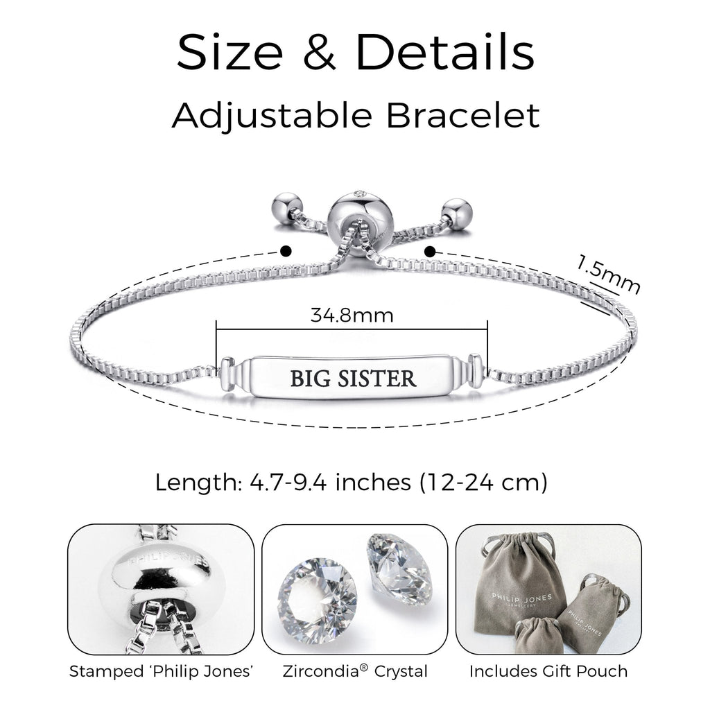 Big Sister ID Friendship Slider Bracelet Created with Zircondia® Crystals