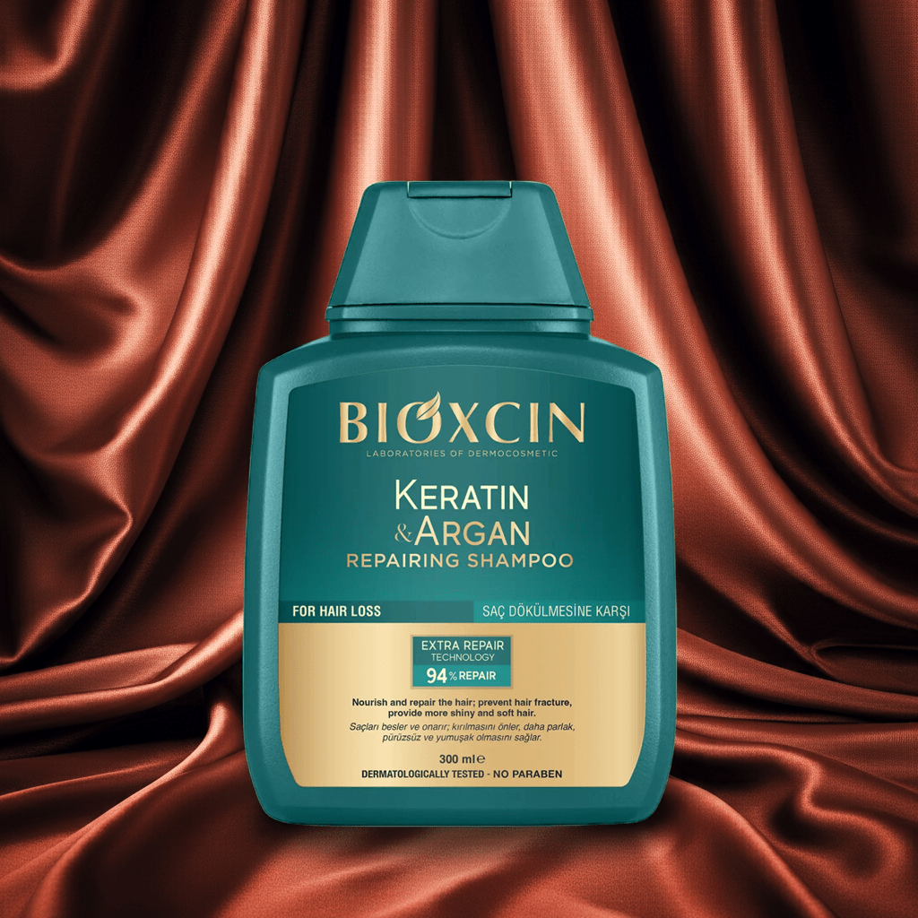 Bioxcin Keratin & Argan Repairing Shampoo for Heat-Damaged & Frizzy Hair