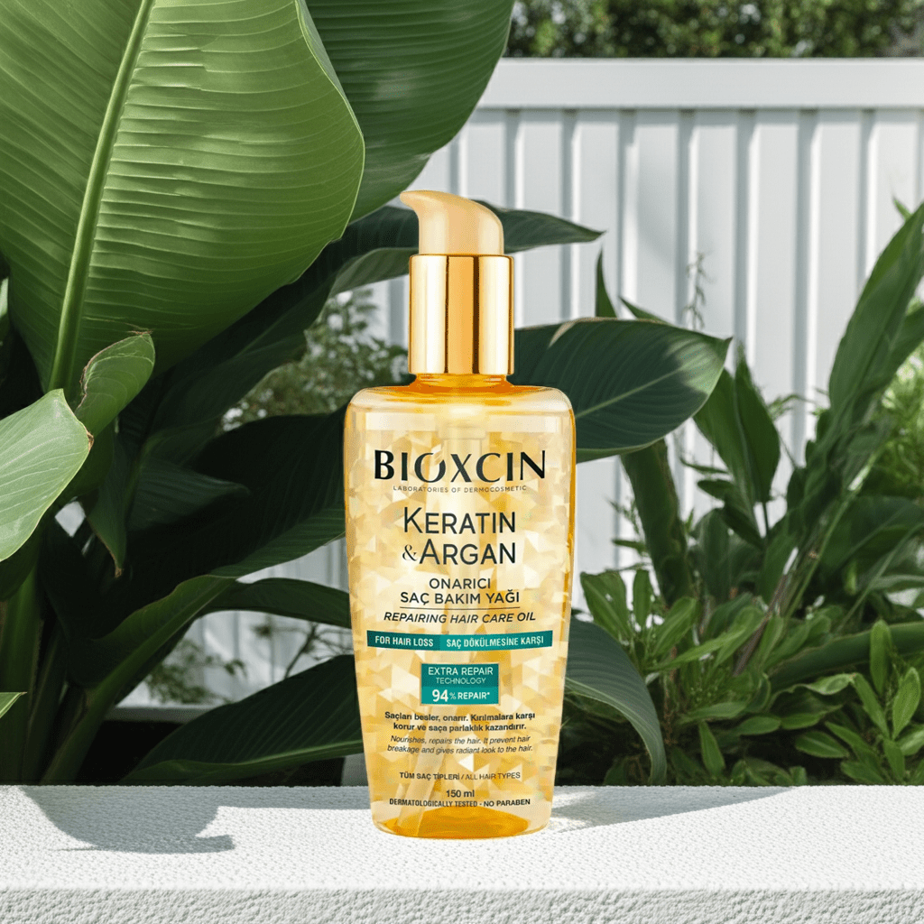 Bioxcin Keratin & Argan Repairing Hair Oil - For Dry, Damaged, Frizzy Hair