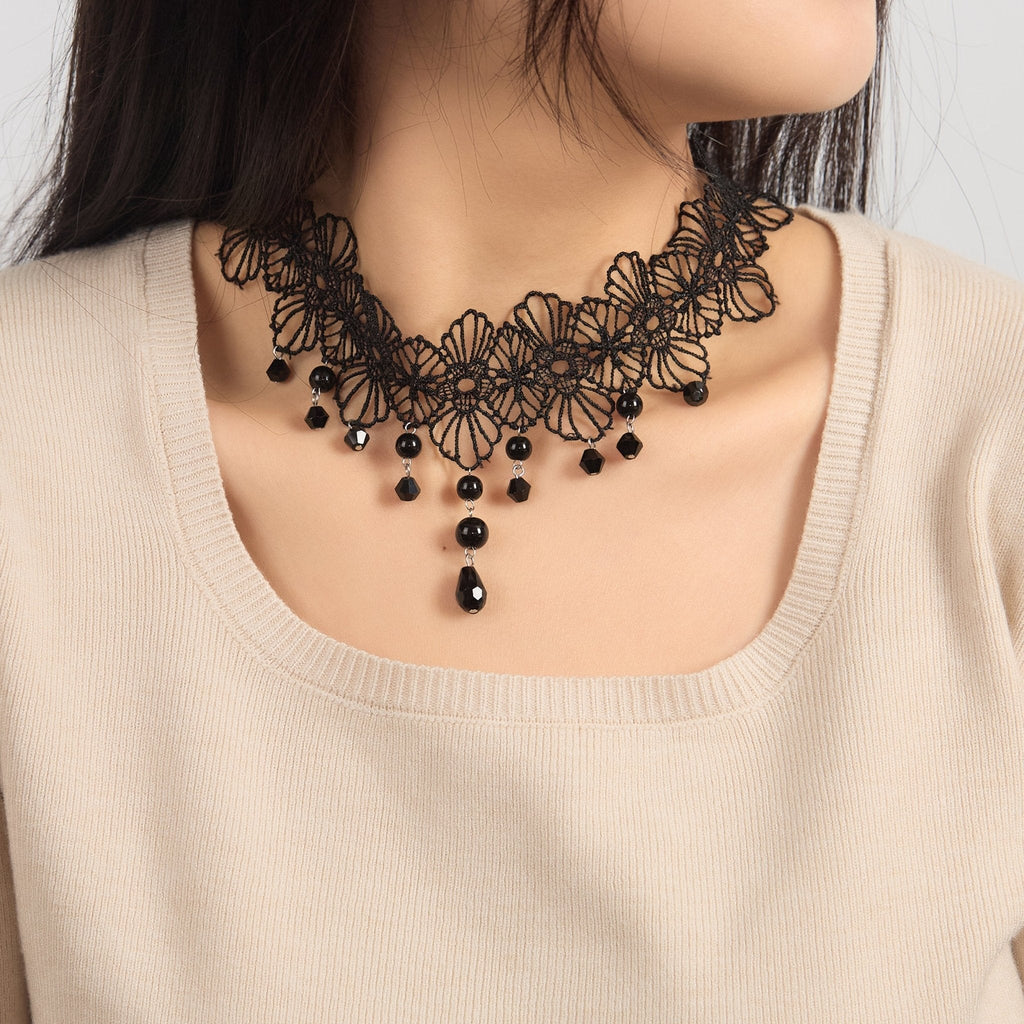 Black Crystal Choker Necklace