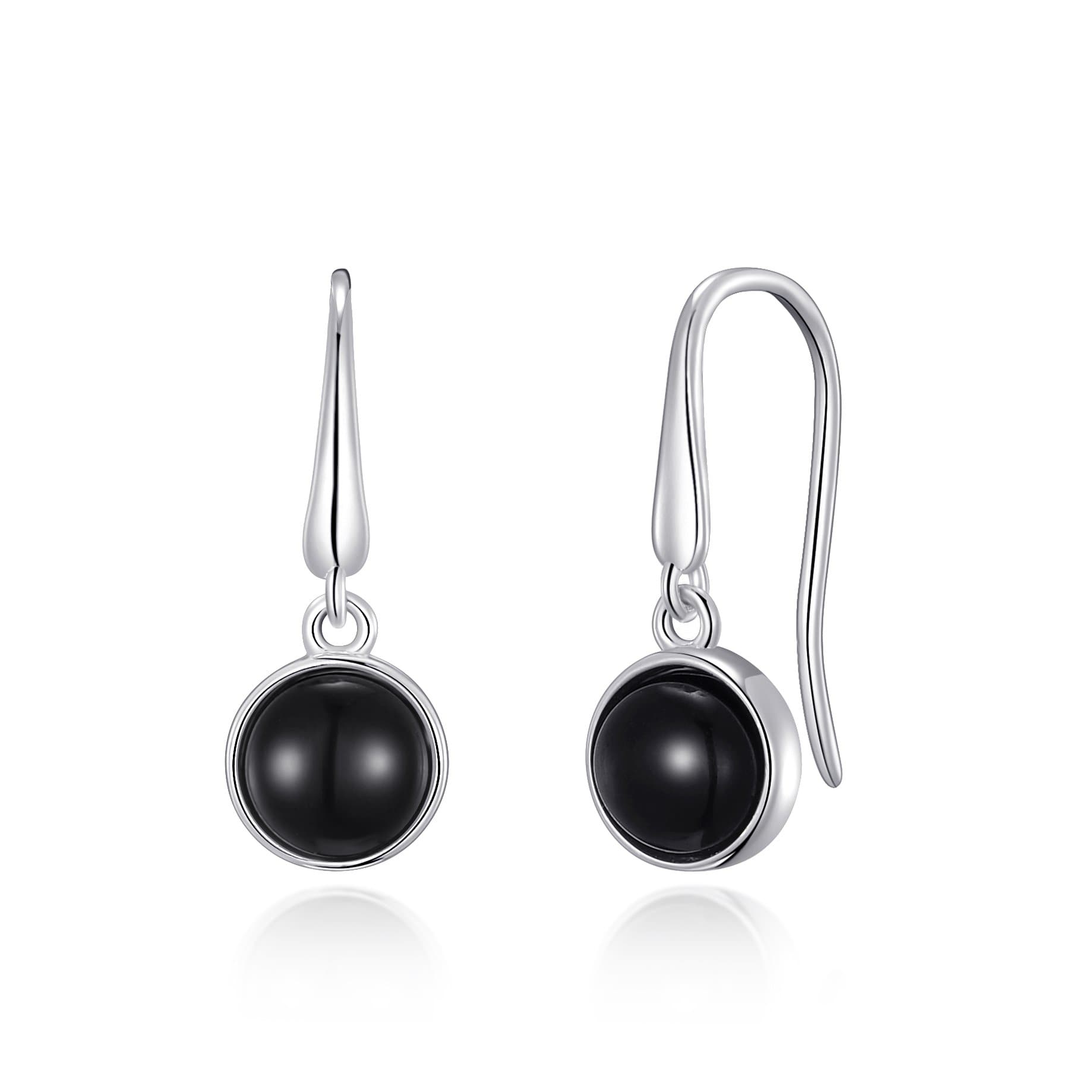 Black Onyx Drop Earrings with Quote Card