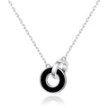 Black Onyx Gemstone Circle Link Necklace