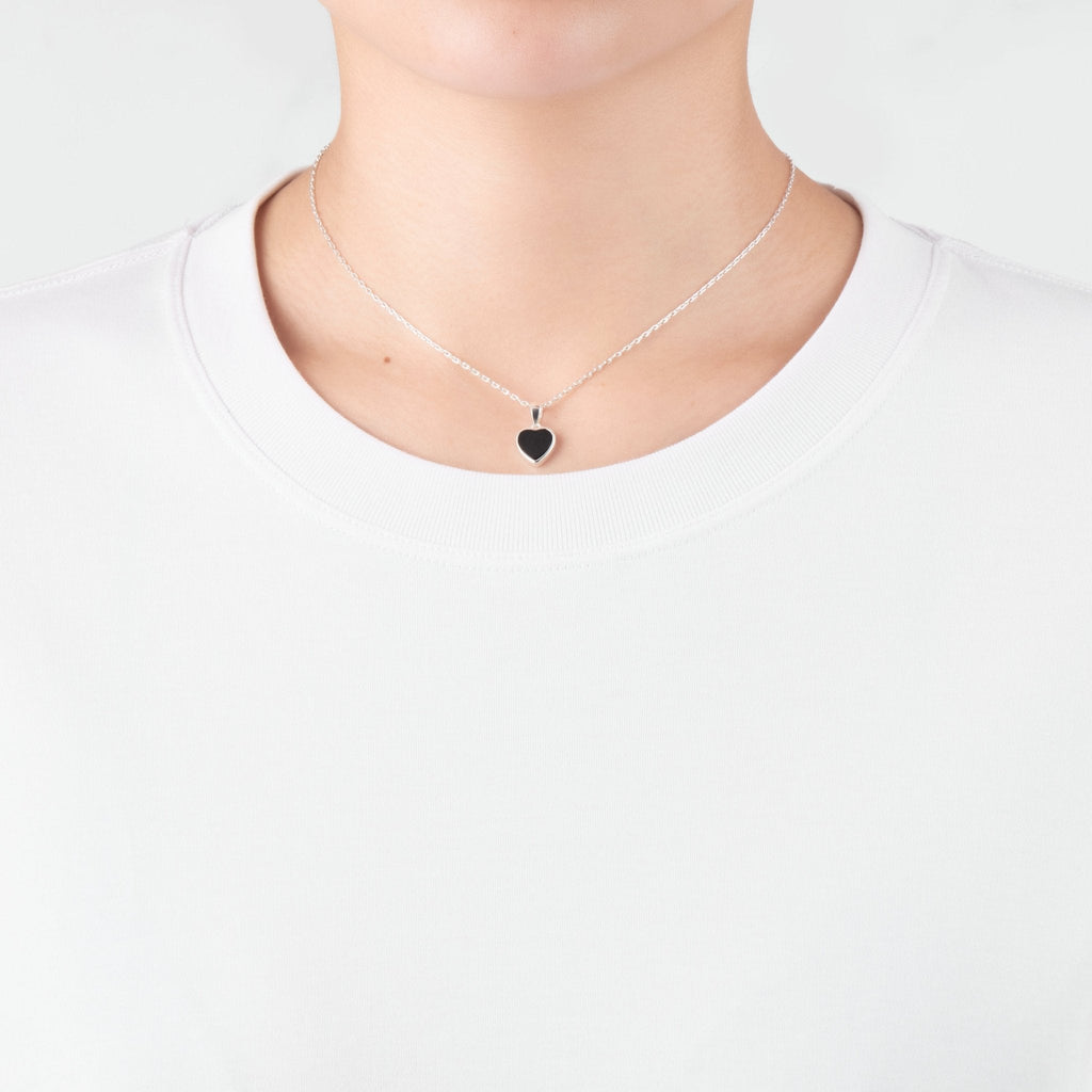 Black Onyx Gemstone Heart Necklace