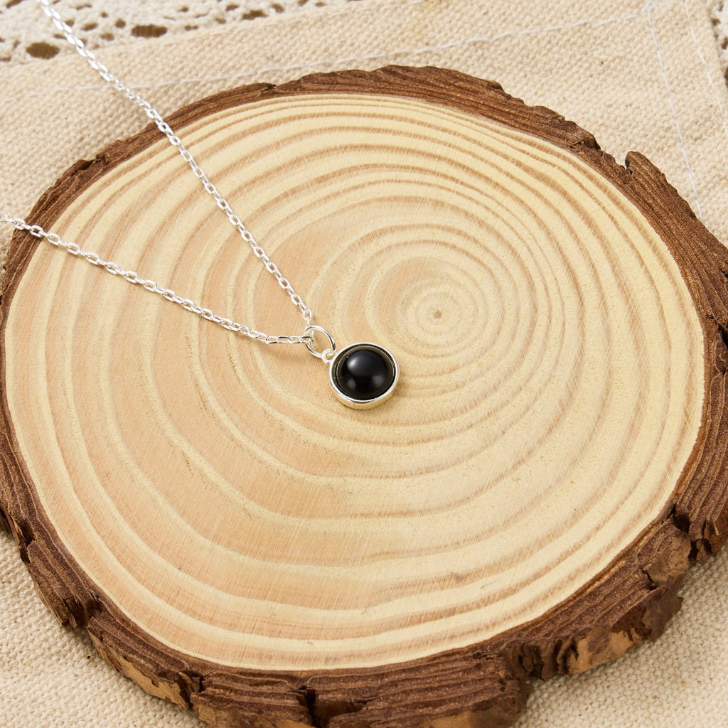 Black Onyx Necklace with Quote Card
