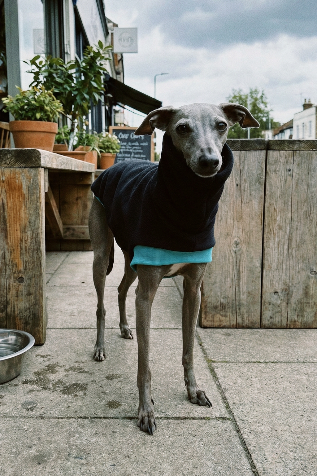 Open-Leg Fleece Vest - Black & Aqua