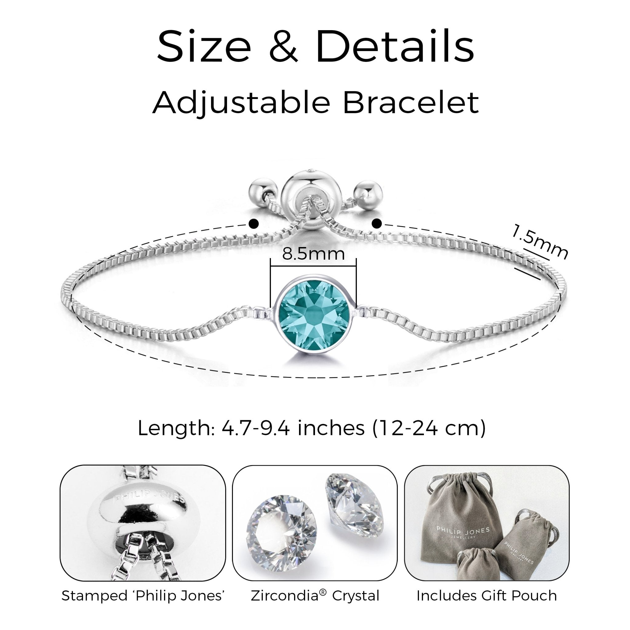Blue Crystal Bracelet Created with Zircondia® Crystals