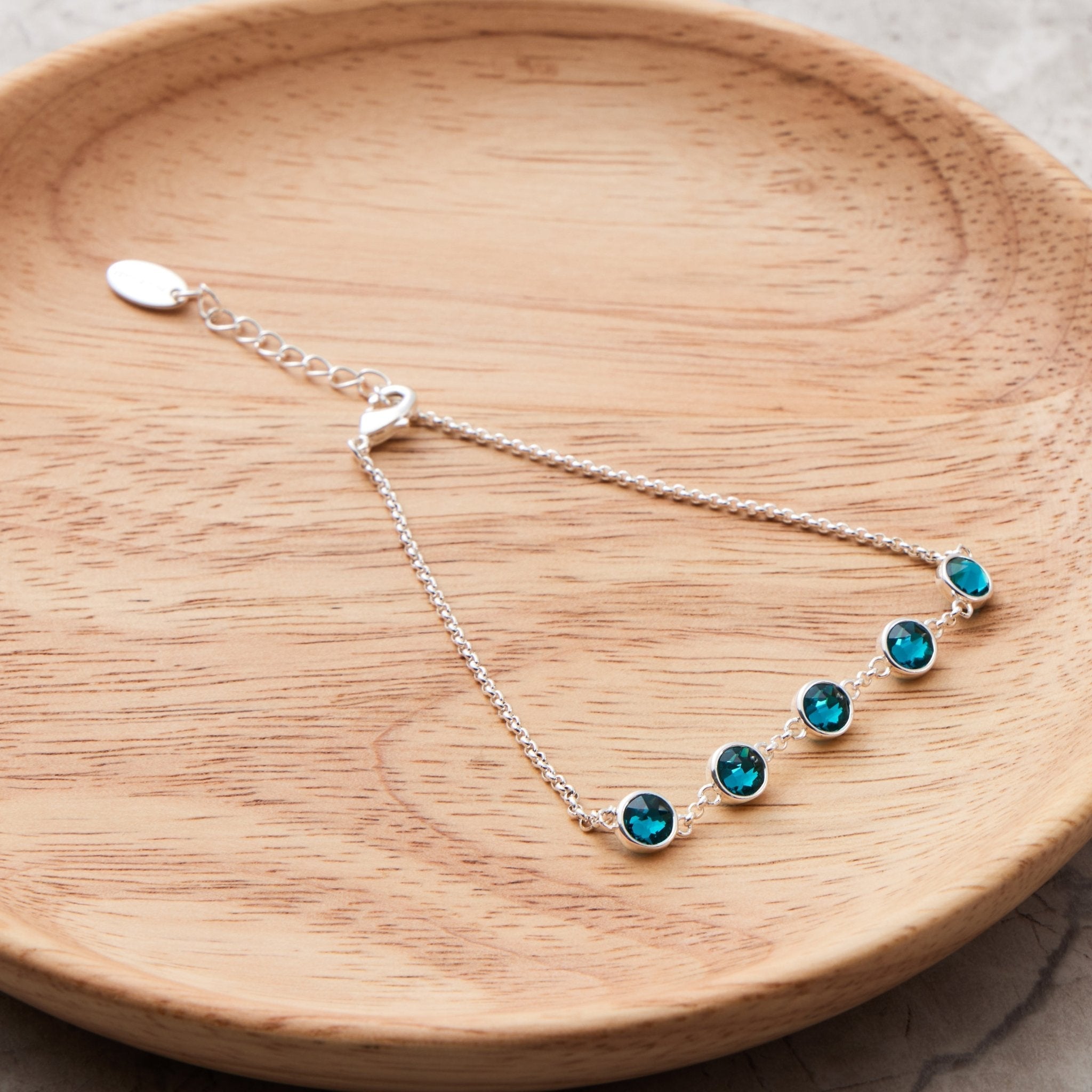 Blue Crystal Chain Bracelet Created with Zircondia® Crystals