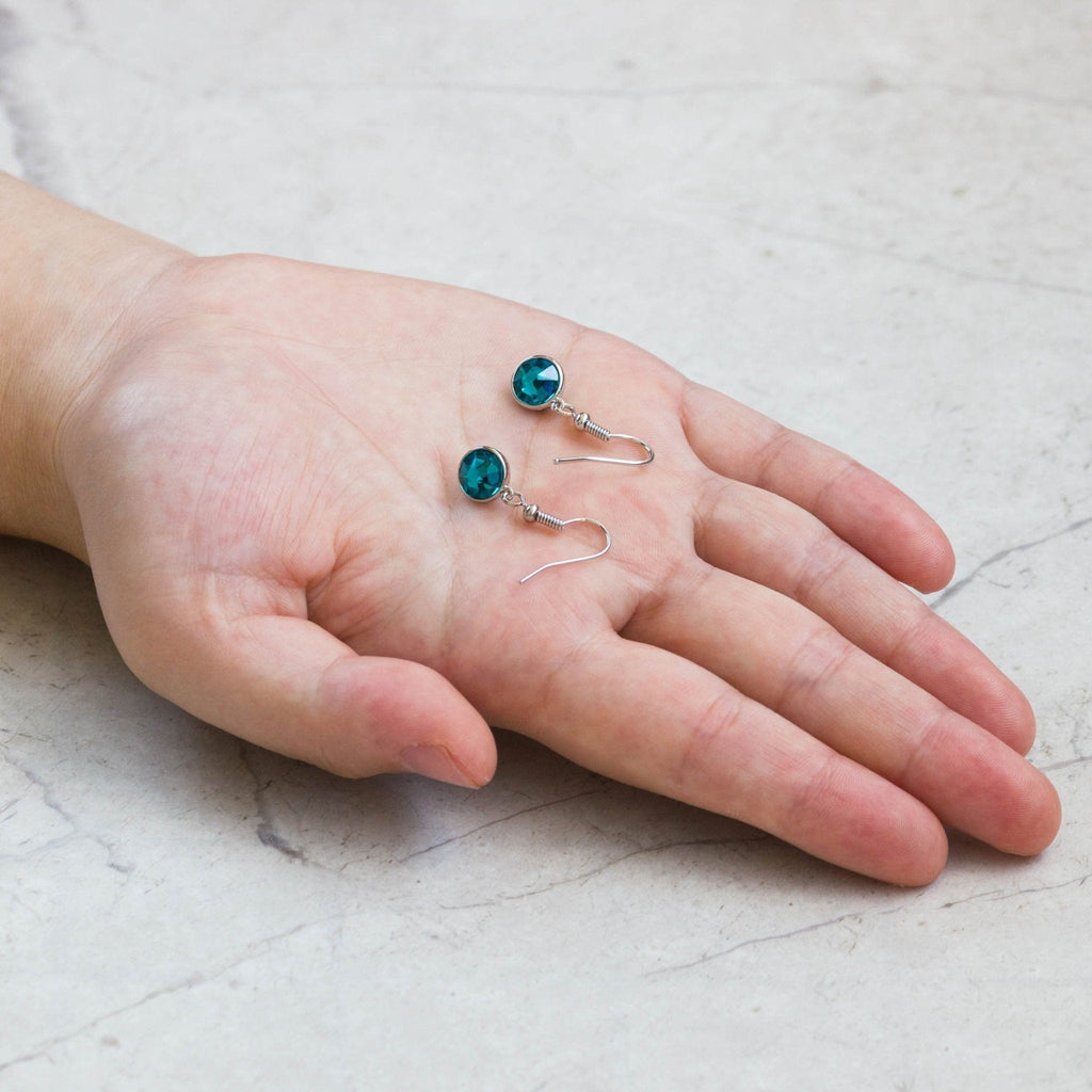 Blue Crystal Drop Earrings Created with Zircondia® Crystals