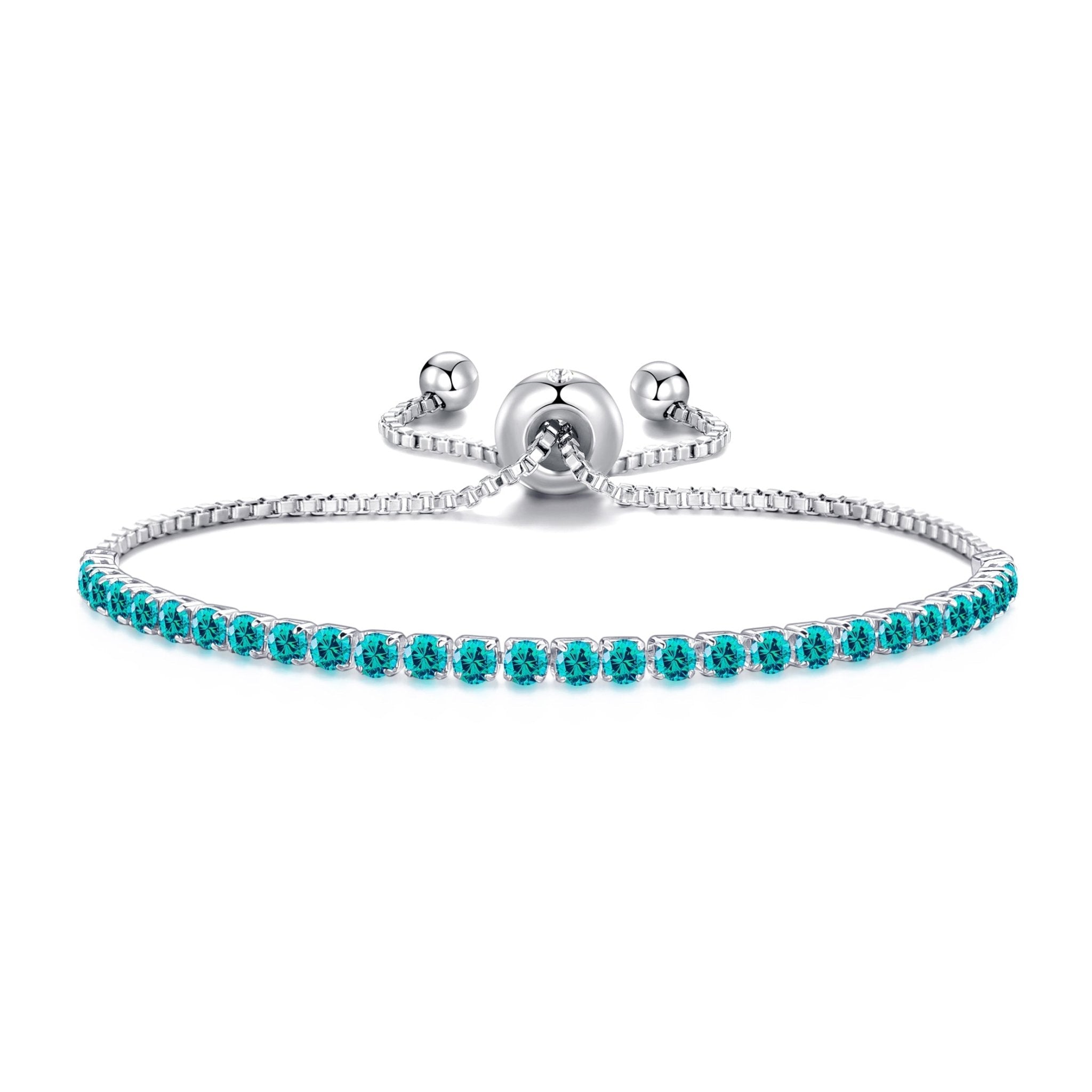 Blue Tennis Friendship Slider Bracelet Created with Zircondia® Crystals