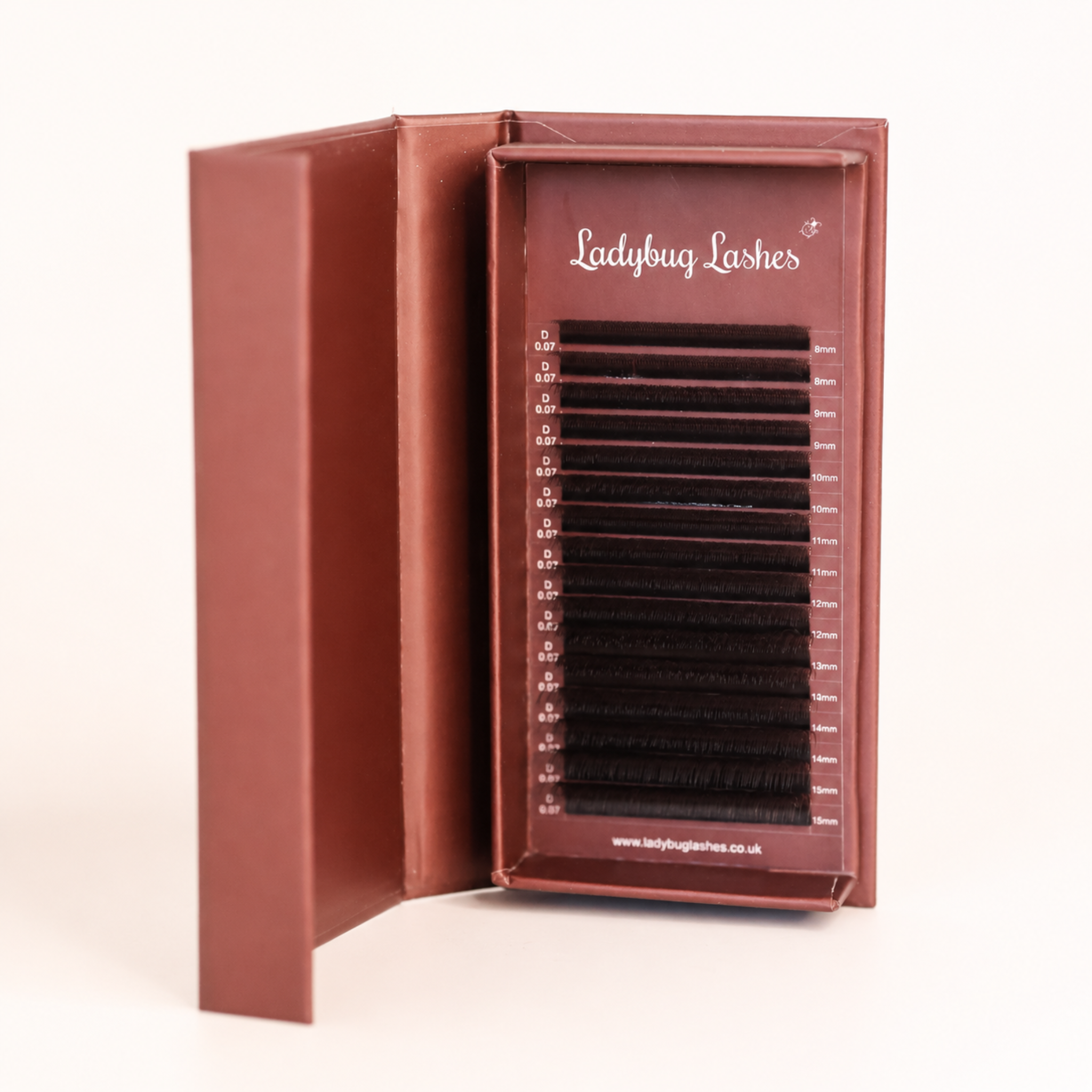 Brown W Lash Single Length 16 Row Tray