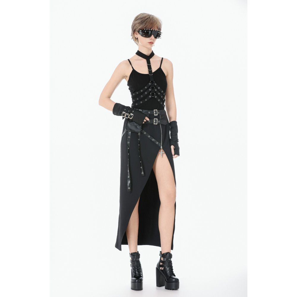 Dark In Love Punk Rib Cage Grommet Waist Cincher