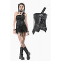 Dark in Love Vespera One-Shoulder Spiked Faux Leather Corset Top