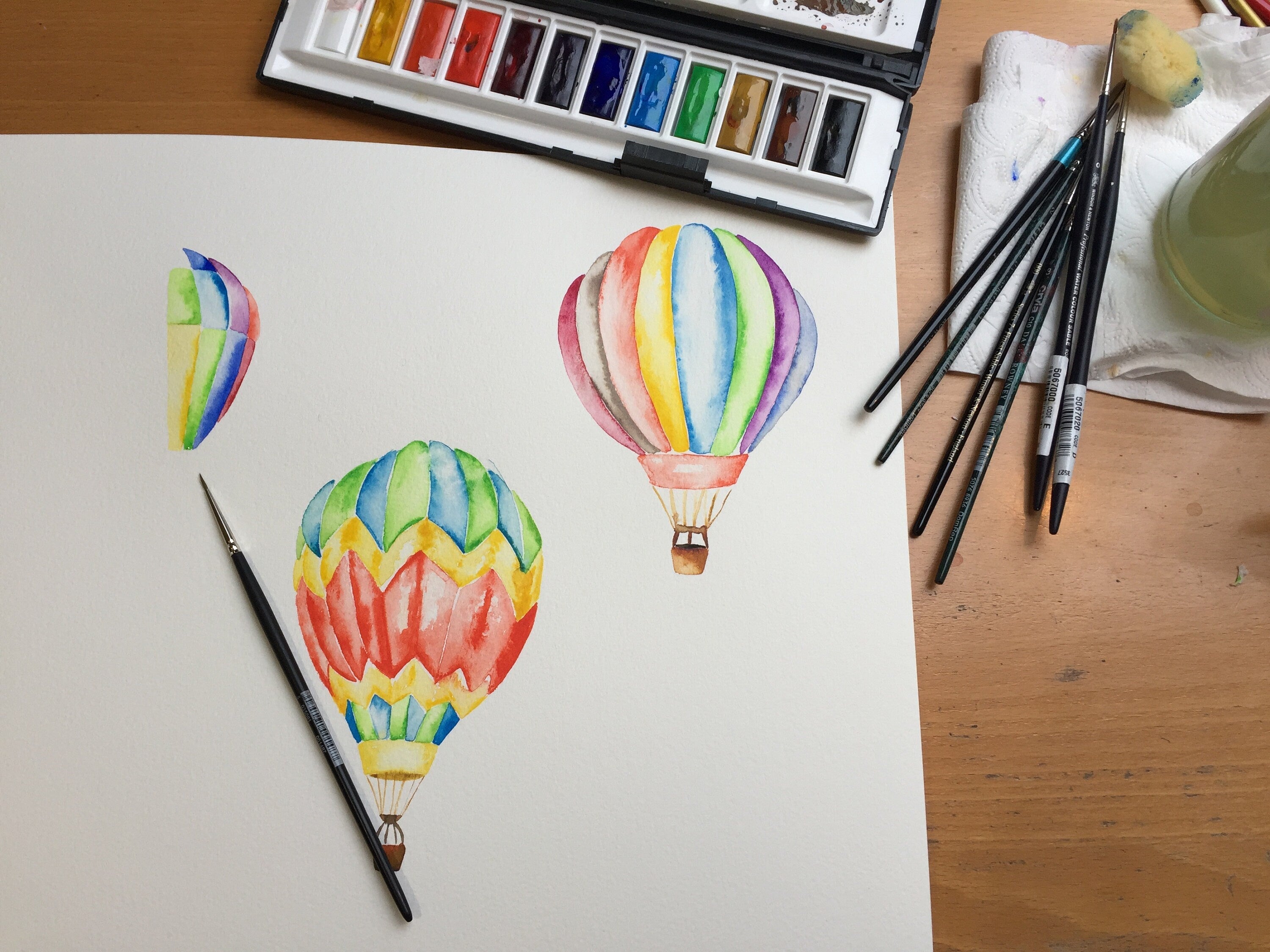 Watercolour Hot Air Balloons Personalised Children's Print