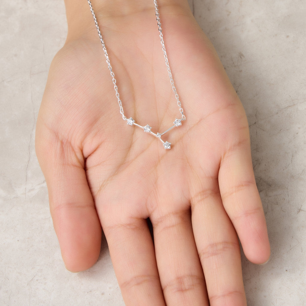Cancer Star Sign Zodiac Constellation Necklace and Quote Card with Zircondia® Crystals