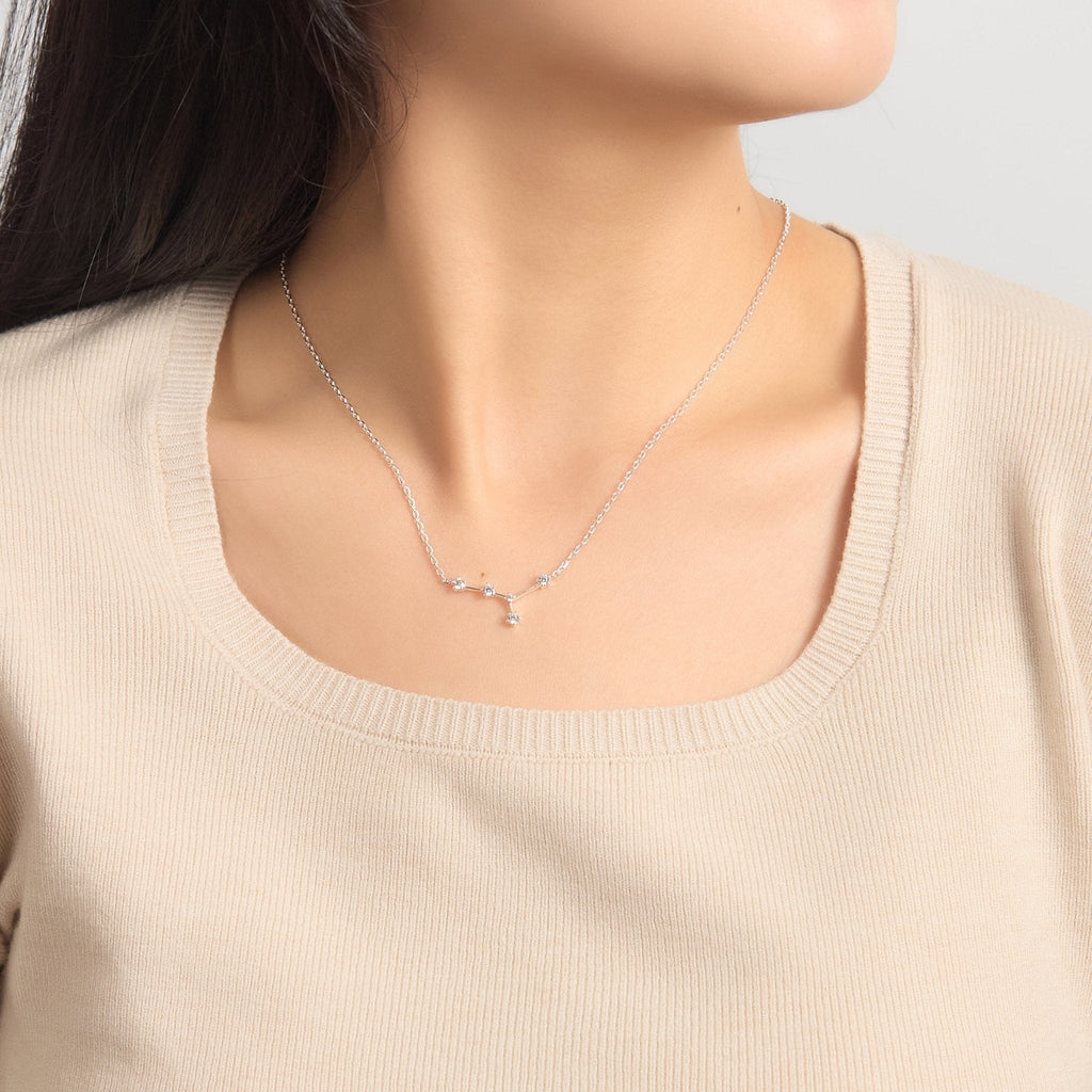 Cancer Star Sign Zodiac Constellation Necklace with Zircondia® Crystals
