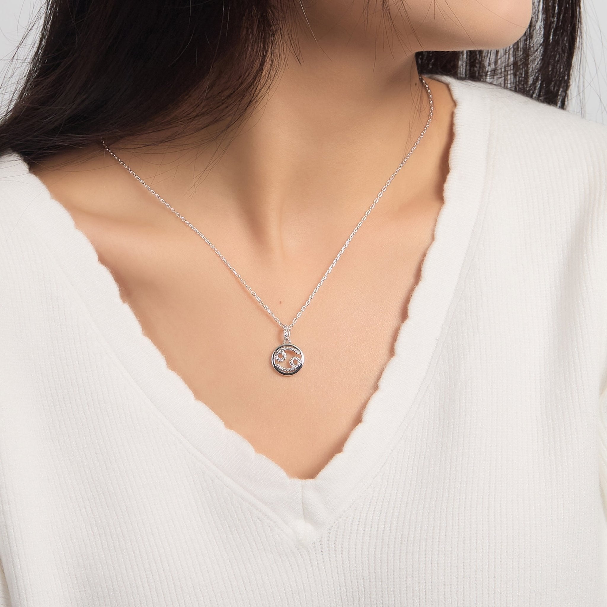 Cancer Star Sign Zodiac Necklace and Quote Card with Zircondia® Crystals