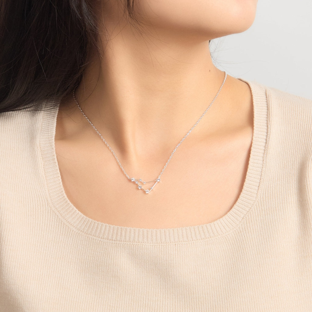 Capricorn Star Sign Zodiac Constellation Necklace with Zircondia® Crystals