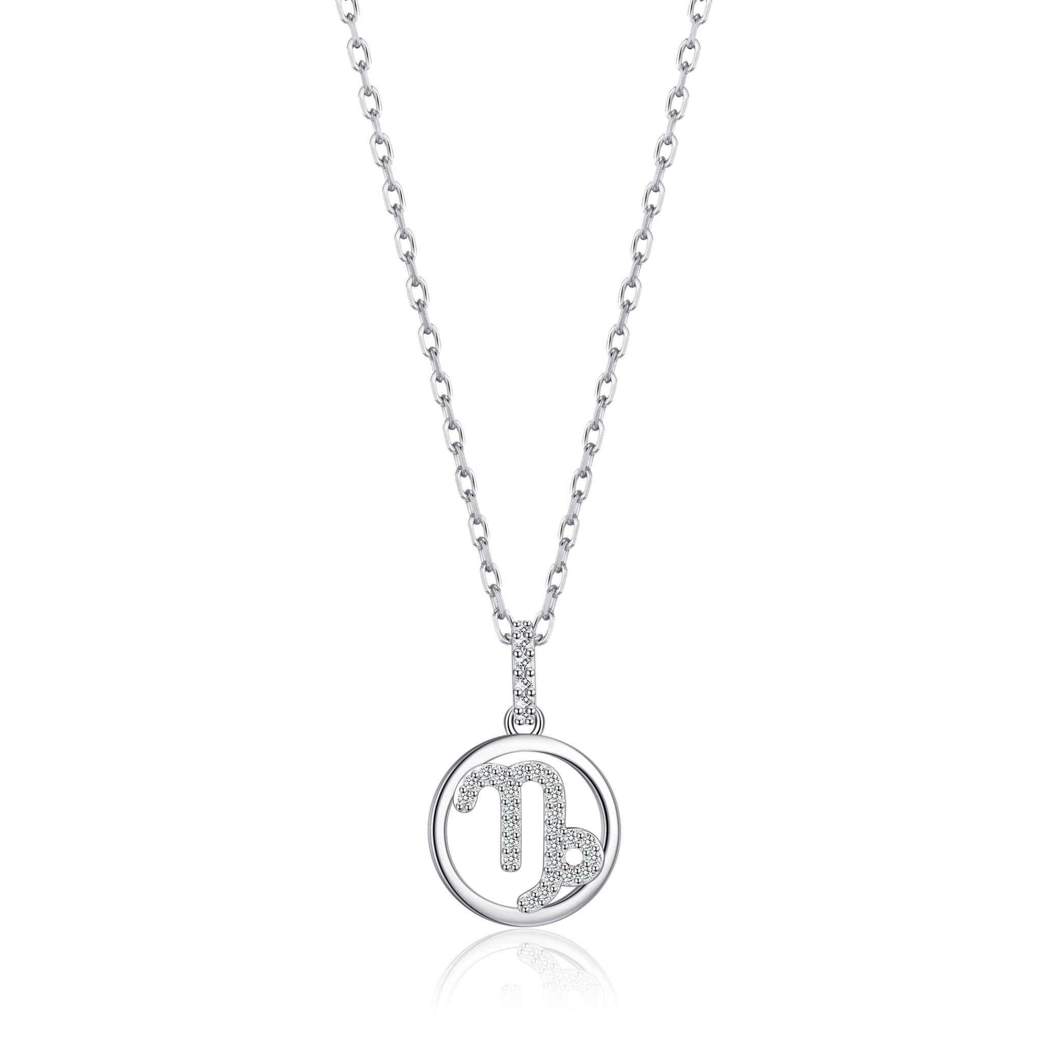 Capricorn Star Sign Zodiac Necklace with Zircondia® Crystals