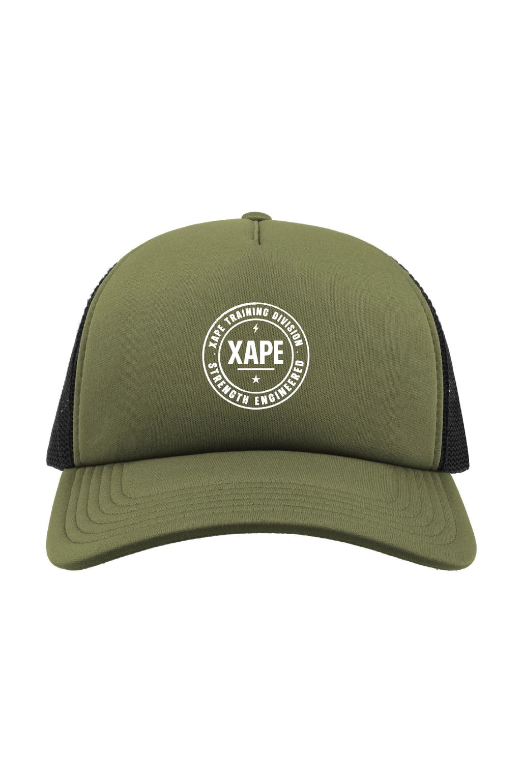 XAPE Classic Badge Logo Trucker Cap - Olive/Black