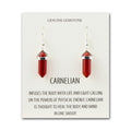 Carnelian Gemstone Drop Earrings with Quote Card