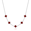 Carnelian Gemstone Multi Clover Necklace